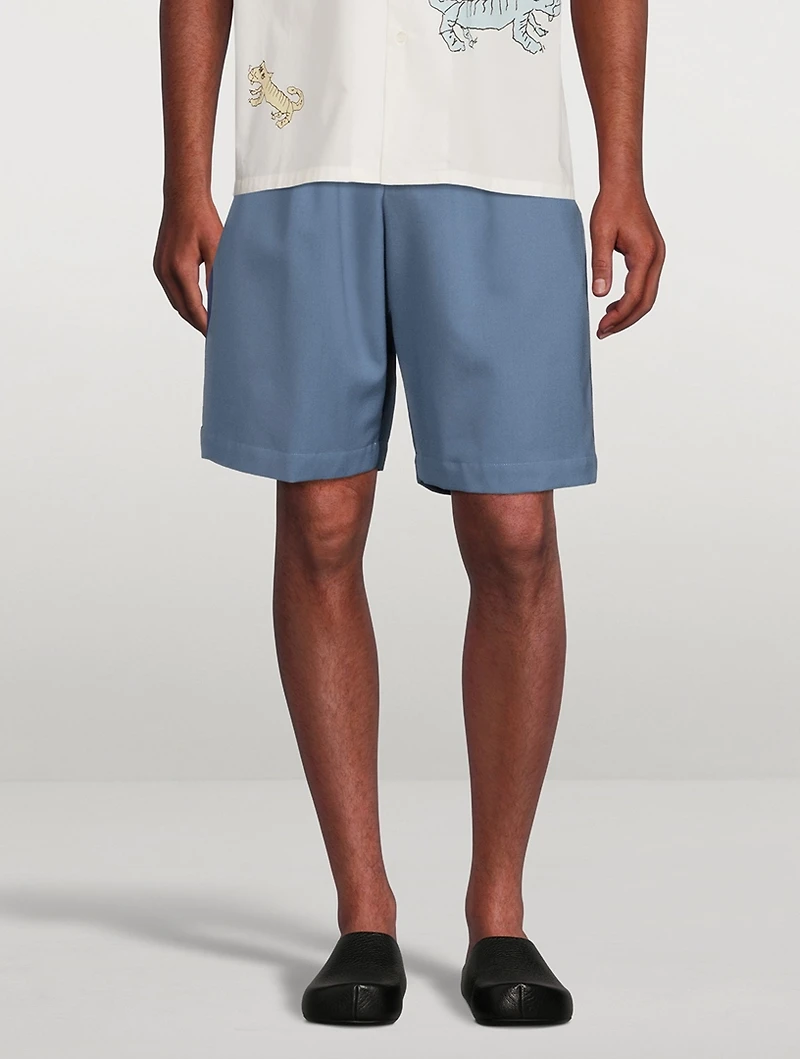 Wool Colourblock Bermuda Shorts