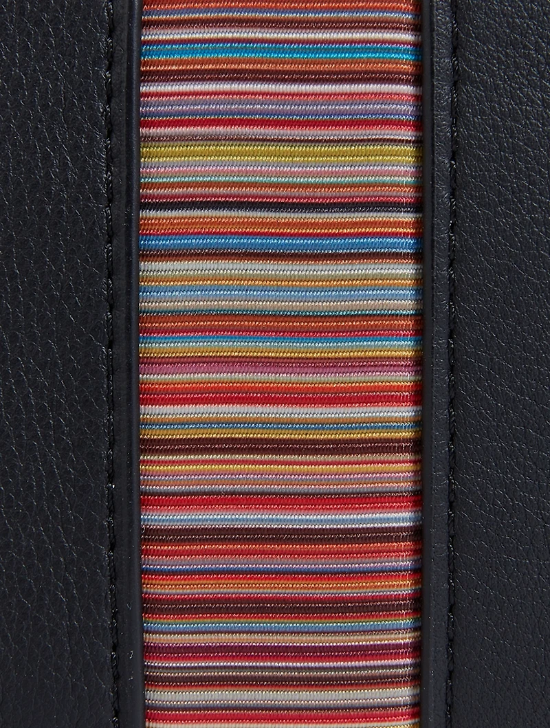 Leather Belt Bag With Signature Stripe