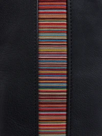 Leather Neck Pouch With Signature Stripe