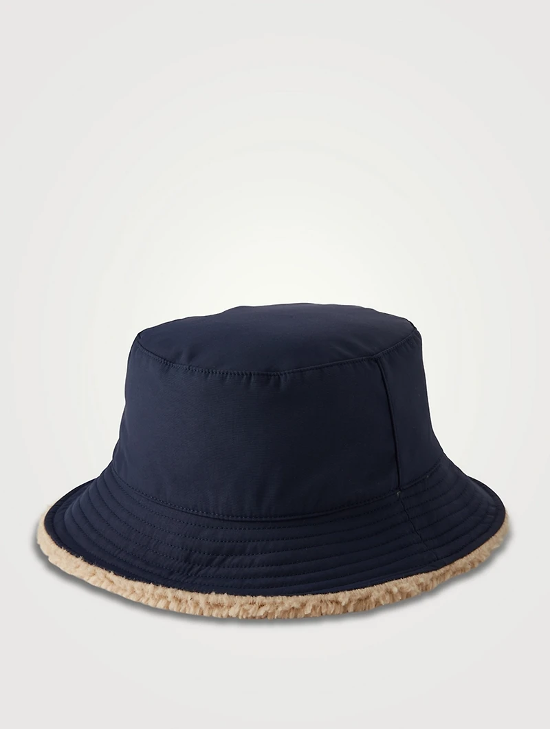 Bucket Hat With Faux Shearling