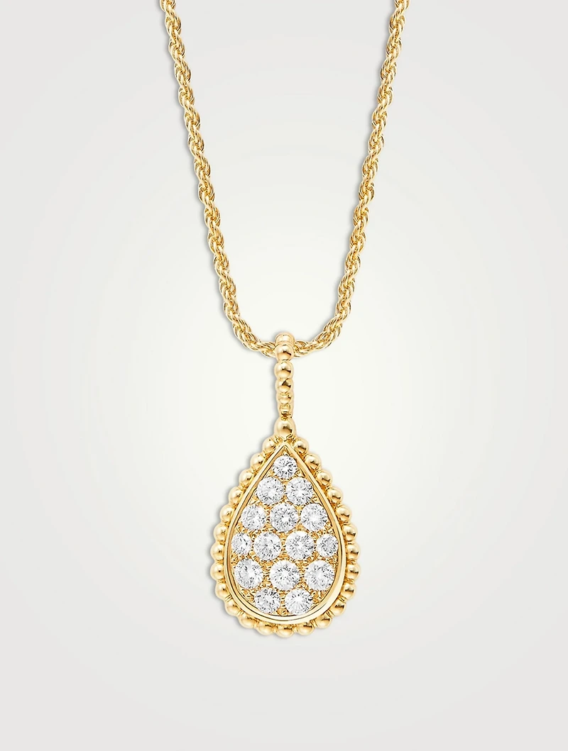 Medium Serpent Bohème Gold Pendant Necklace With Diamonds