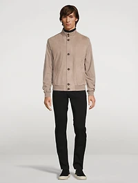 Suede-Front Bomber Jacket