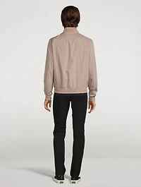 Suede-Front Bomber Jacket