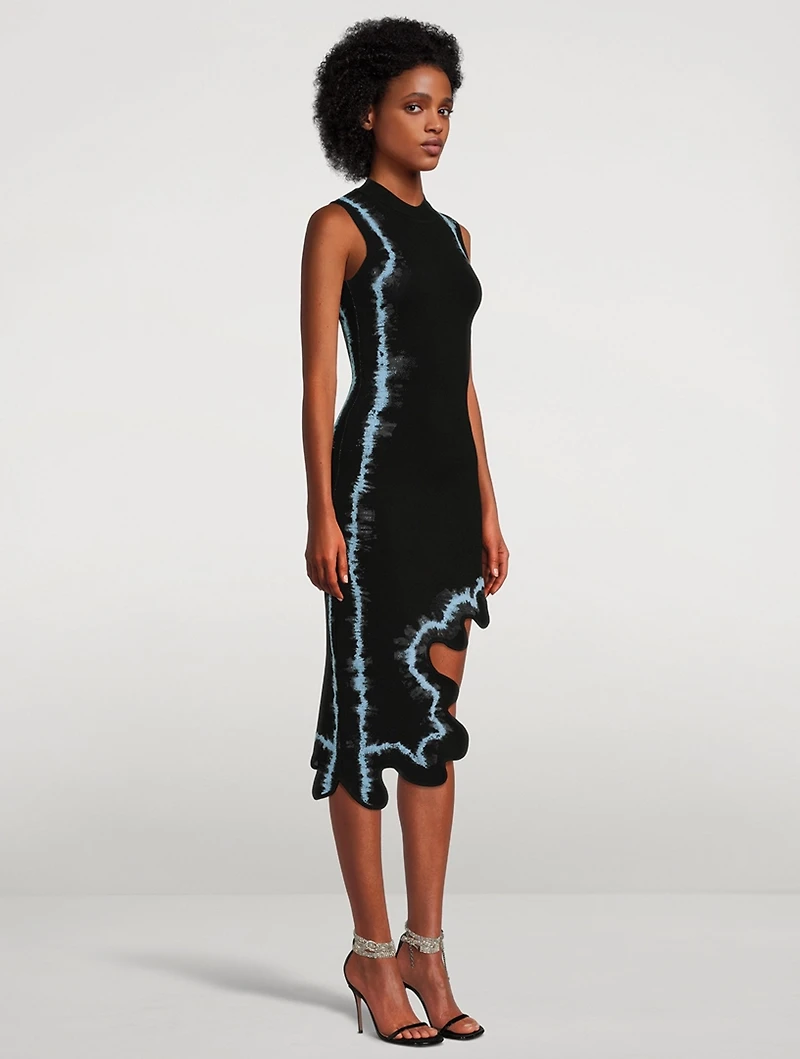 Brooklyn Wavy Asymmetric Dress Tie Dye Print