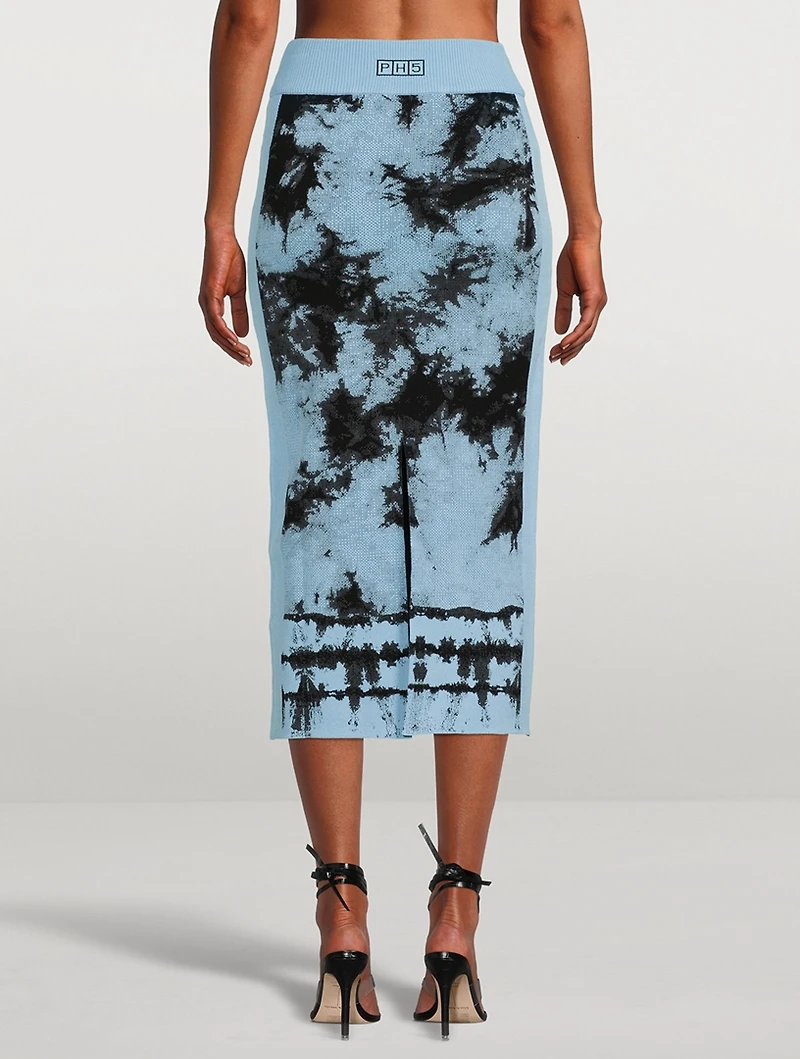 Reese Eco Midi Skirt Tie-Dye Print