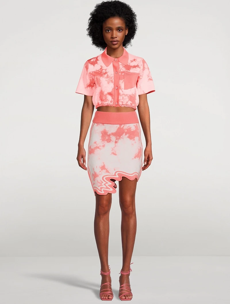 Salem Eco Wavy Mini Skirt Tie-Dye Print