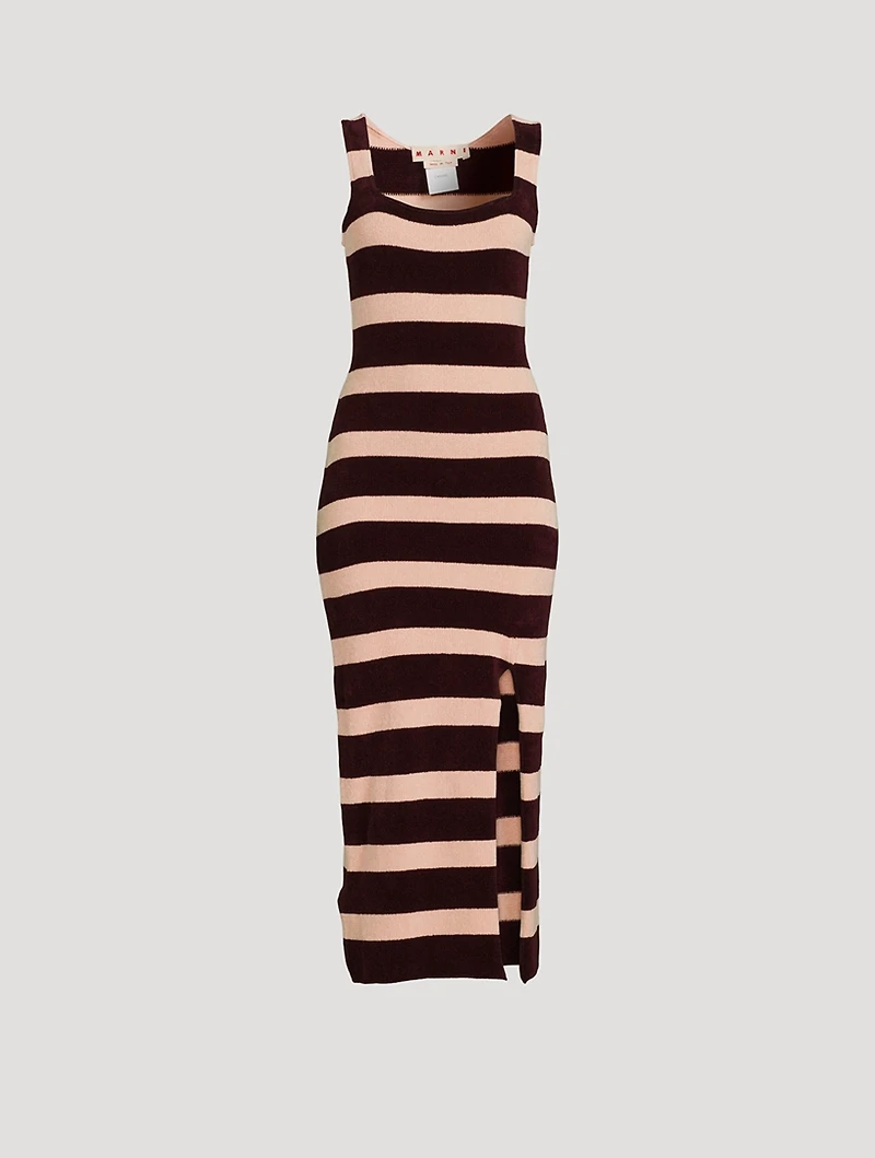 Striped Knit Midi Dress