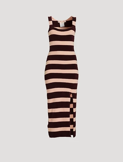 Striped Knit Midi Dress
