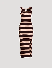 Striped Knit Midi Dress