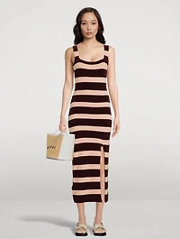 Striped Knit Midi Dress