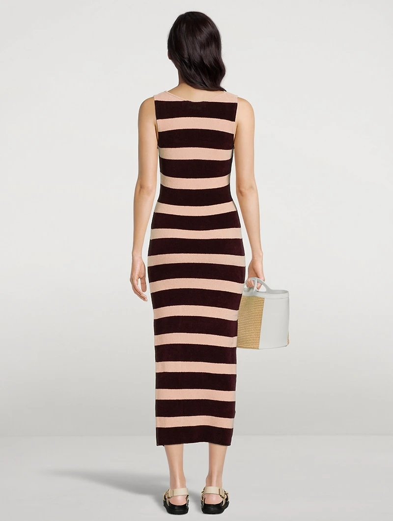 Striped Knit Midi Dress