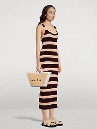 Striped Knit Midi Dress