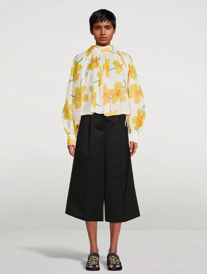 Ramie Blouse Orchids Print