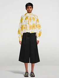 Ramie Blouse Orchids Print