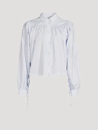 Cotton Poplin Drawstring Shirt