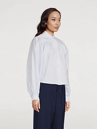 Cotton Poplin Drawstring Shirt