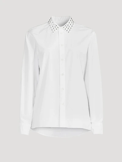 Cotton Shirt With Embellished Collar