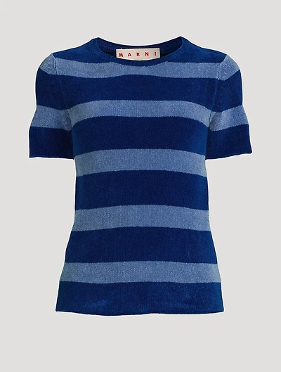 Short-Sleeve Striped Sweater