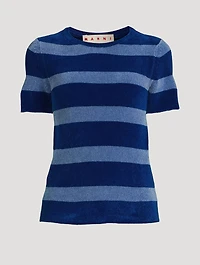 Short-Sleeve Striped Sweater