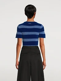 Short-Sleeve Striped Sweater