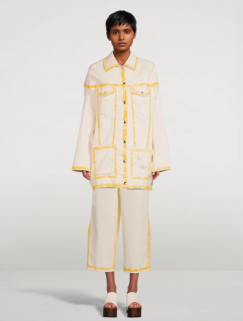 Denim Jacket With Painted Edges