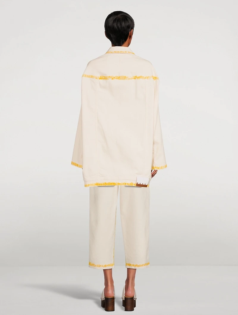 Denim Jacket With Painted Edges