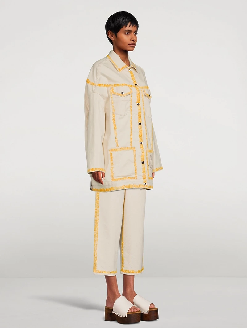 Denim Jacket With Painted Edges