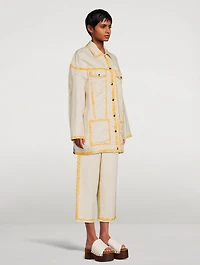 Denim Jacket With Painted Edges