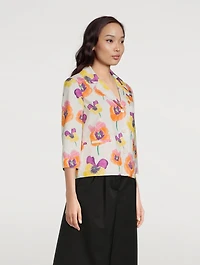 Cotton Jacket Pansies Print