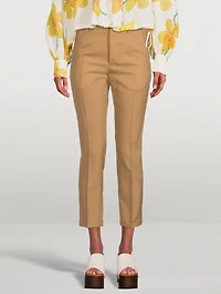 Tropical Wool Straight-Leg Trousers
