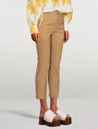 Tropical Wool Straight-Leg Trousers