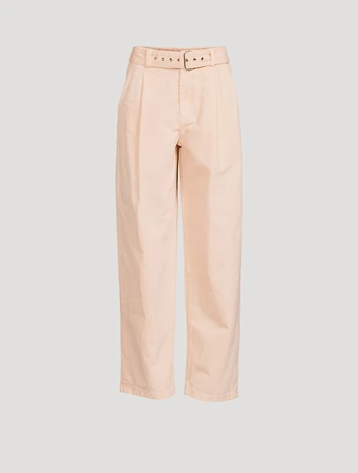 Belted Cotton Canvas Trousers