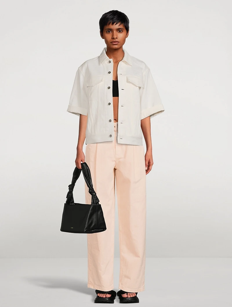 Belted Cotton Canvas Trousers