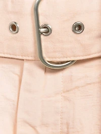 Belted Cotton Canvas Trousers