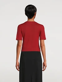 Wool Short-Sleeve Crop Sweater