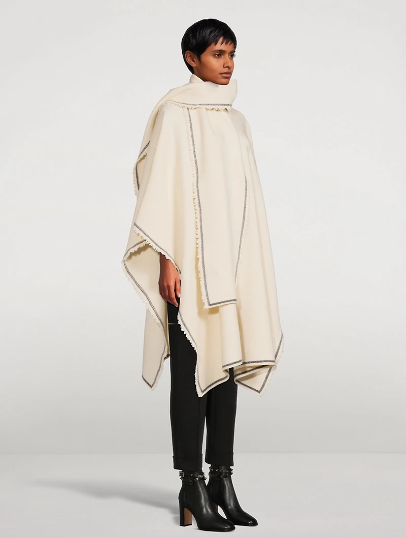 Wool Cape With Scarf
