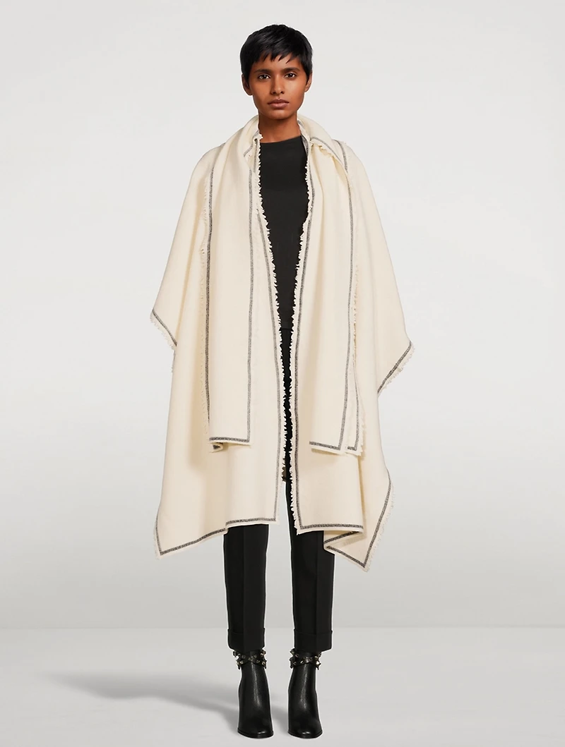 Wool Cape With Scarf