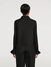 Ruffle-Trimmed Cropped Jacket