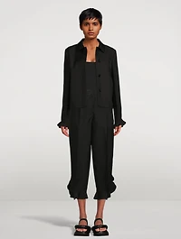 Ruffle-Trimmed Cropped Jacket