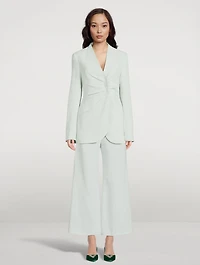 Ruched Jacket With Brooch