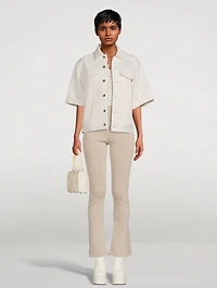 Superfine Knit Sweater With Floral Appliqué