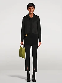 Virgin Wool Sweater With Brooch