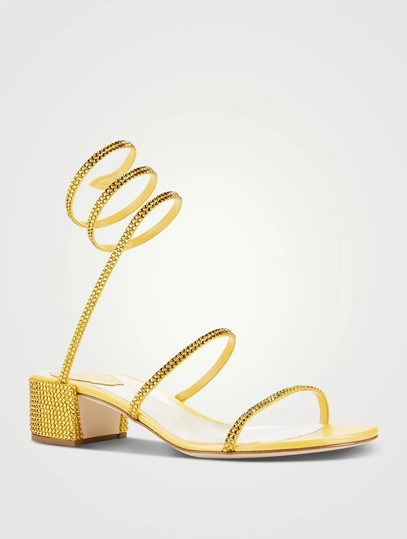 Cleo Crystal Satin Sandals
