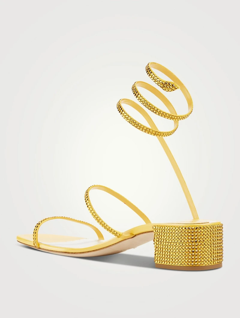 Cleo Crystal Satin Sandals