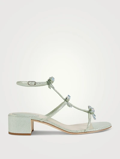 Caterina Crystal Metallic Leather Sandals
