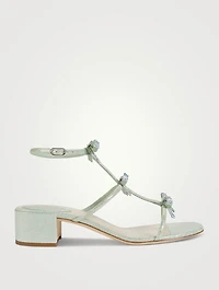 Caterina Crystal Metallic Leather Sandals