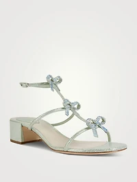 Caterina Crystal Metallic Leather Sandals