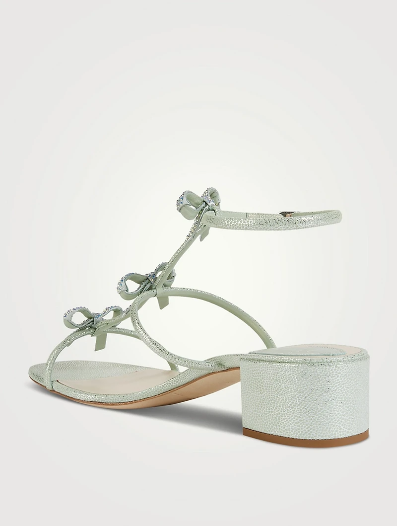 Caterina Crystal Metallic Leather Sandals