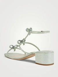 Caterina Crystal Metallic Leather Sandals