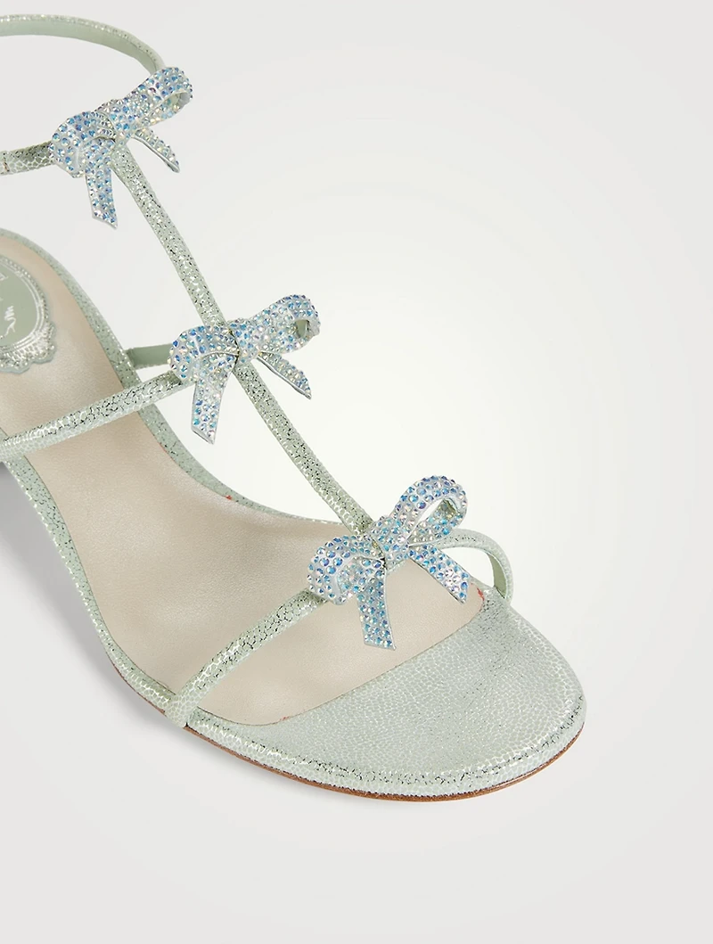 Caterina Crystal Metallic Leather Sandals
